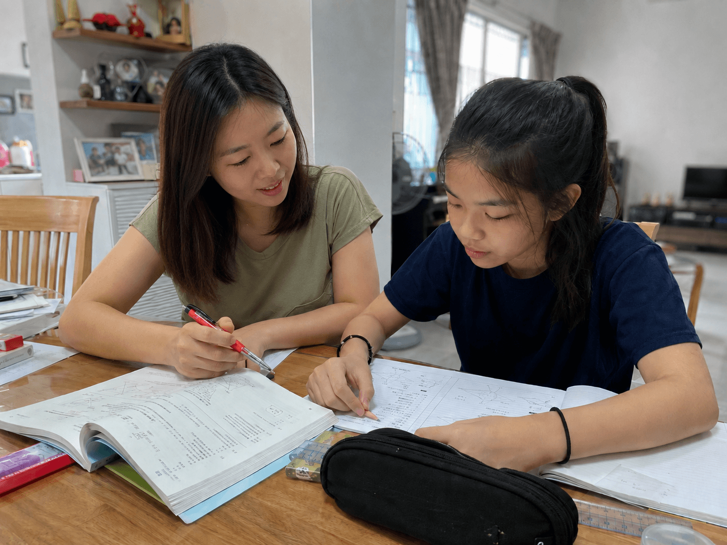 A tutor giving a home lesson